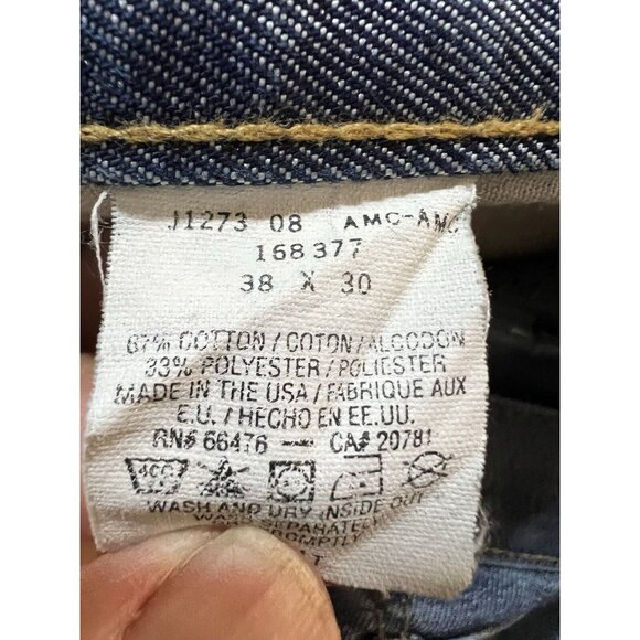 Vintage Tommy Hilfiger Jeans 38x30 Blue Denim Pocketed Wide Leg Baggy‎ Y2K - Picture 4 of 13